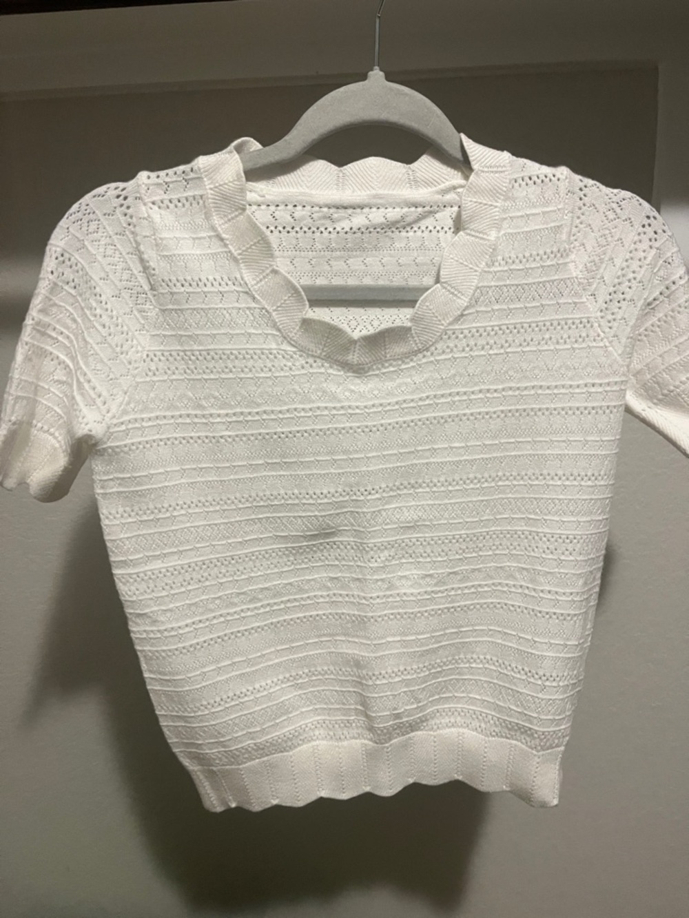 Classic White Knit Short Sleeve Top